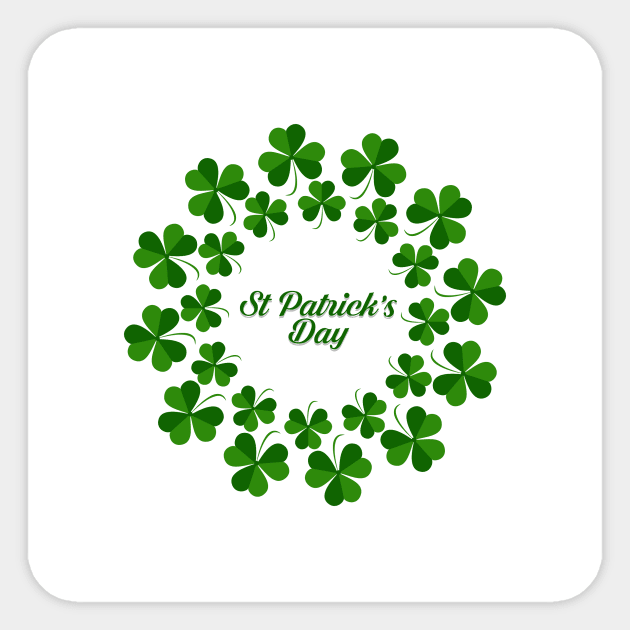 Lucky leaf clover st.Patrick's Day Sticker by TeeRock